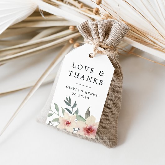 Peach Blossom Weddenschap Bedankt voor je plezier Cadeaulabel