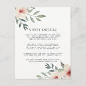 Peach Blossom Wedding Guest Details Kaart (Voorkant)