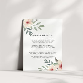 Peach Blossom Wedding Guest Details Kaart