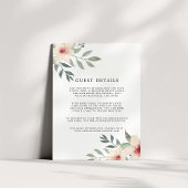Peach Blossom Wedding Guest Details Kaart