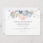 Peach Blossoms Dusty Blue Be My Maid of Honor Kaart (Voorkant)