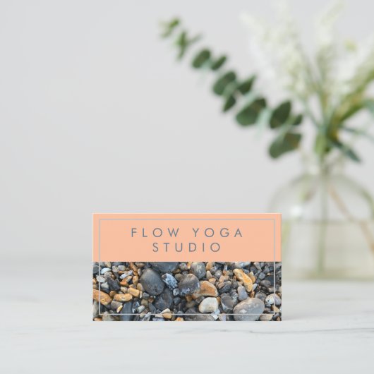 Peach Blue Beach Rocks Visitekaartje (Staand voorkant)