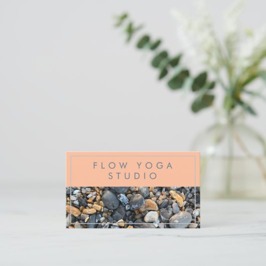 Peach Blue Beach Rocks Visitekaartje (Staand voorkant)