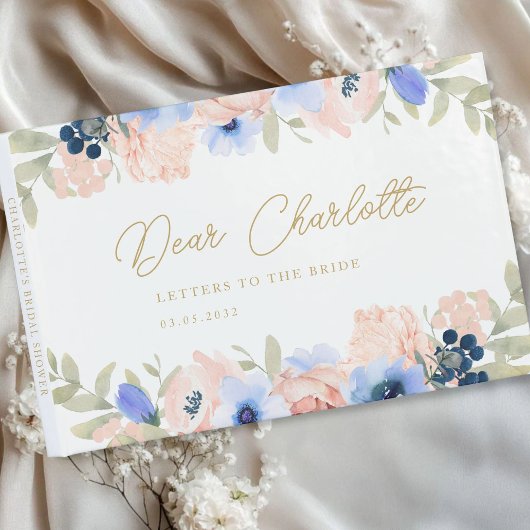 Peach Blue Blush Vrijgezellenfeest Gastenboek