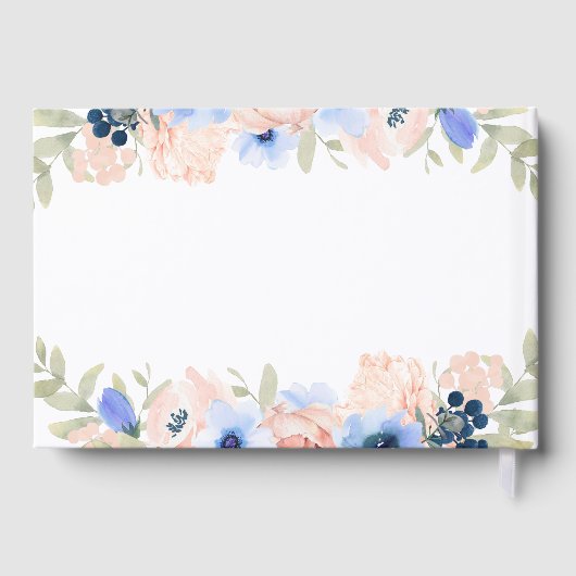 Peach Blue Blush Wedding Gastenboek (Achterkant)