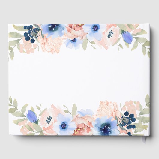 Peach Blue Blush Wedding Gastenboek (Achterkant)