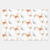 Peach Blue Butterflies Baby Shower Inpakpapier Vel (Voorkant 2)