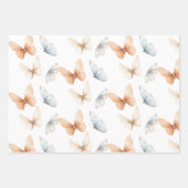 Peach Blue Butterflies Baby Shower Inpakpapier Vel (Voorkant)