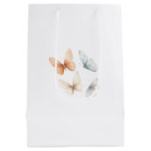 Peach Blue Butterflies Baby Shower Medium Cadeauzakje (Achterkant)