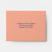 Peach, Blue Floral A2 envelop voor Lg. RSVP-kaart
