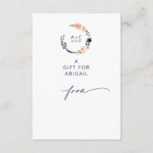 Peach & Blue Floral No Wrap Vrijgezellenfeest Informatiekaartje (Achterkant)