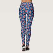 Peach & Blue Floral patroon Leggings (Achterkant)