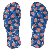 Peach & Blue Floral Teenslippers (Voetbed)