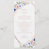 Peach Blue lichtgrijs bruiloft Collectie Menu (Voorkant)