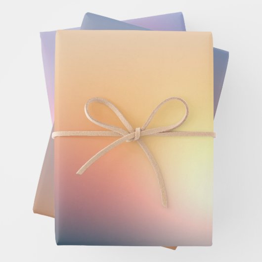 Peach Blue Paarse zonsopgang Verjaardag Inpakpapier Vel (In situ)