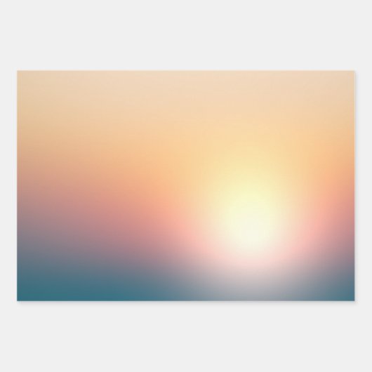 Peach Blue Paarse zonsopgang Verjaardag Inpakpapier Vel (Voorkant)