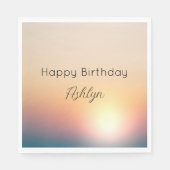 Peach Blue Paarse zonsopgang Verjaardag Servet (Voorkant)