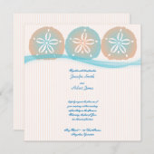 Peach Blue Sand Dollars Beach Weddenschap Kaart (Voorkant / Achterkant)