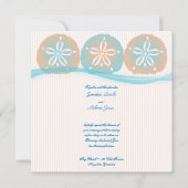 Peach Blue Sand Dollars Beach Weddenschap Kaart (Voorkant)