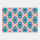Peach Blue Turquoise art deco design Inpakpapier Vel (Voorkant 2)
