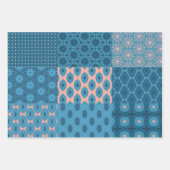 Peach Blue Turquoise art deco design Inpakpapier Vel (Voorkant)
