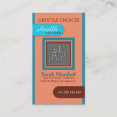 Peach & Blue Voeg uw foto-Visitekaartje toe Visitekaartje (Voorkant)