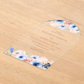 Peach Blue Wedding Collectie Arch Acryl Uitnodigingen (Laagn)