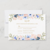 Peach Blue Wedding Collectie RSVP Kaartje (Voorkant)