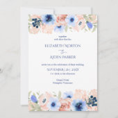 Peach Blue Wedding Collectie Uitnodiging (Voorkant)