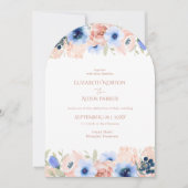 Peach Blue Wedding Collectie Uitnodiging (Voorkant)