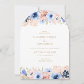 Peach Blue Wedding Collectie Uitnodiging (Voorkant)