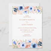 Peach Blue Wedding Collectie Uitnodiging (Voorkant)
