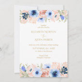 Peach Blue Wedding Collectie Uitnodiging (Voorkant)
