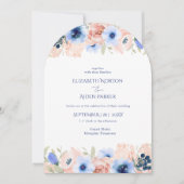 Peach Blue Wedding Collectie Uitnodiging (Voorkant)