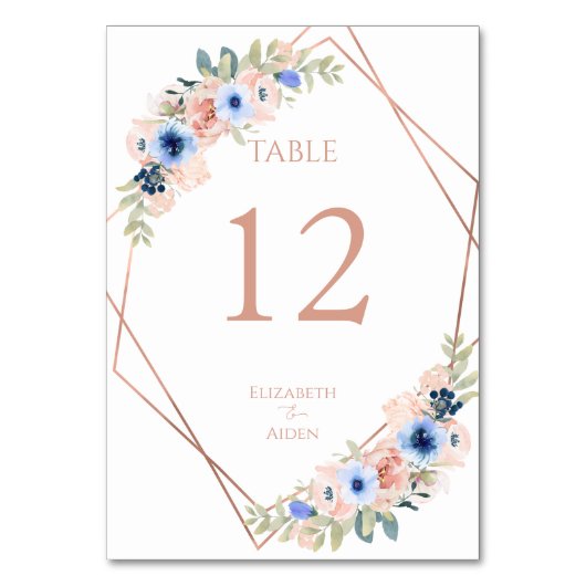 Peach Blue Wedding Collection Kaart (Achterkant)