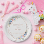 Peach Blue Wedding Collection Papieren Bordje (Feest)