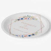 Peach Blue Wedding Collection Papieren Bordje (Gekanteld)