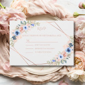 Peach Blue Wedding Collection RSVP Kaartje