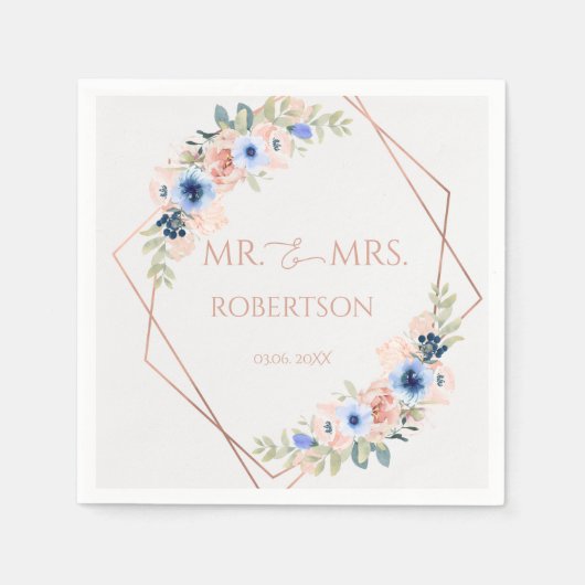 Peach Blue Wedding Collection Servet (Voorkant)