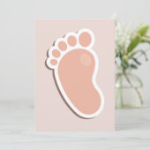 Peach Blush Baby Footprints Baby shower Kaart (Staand voorkant)