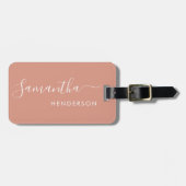 Peach Blush Bagagelabels Weddenstabel Plan /Favor (Voorkant horizontaal)