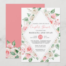 Peach Blush Bloemen Couples Baby shower