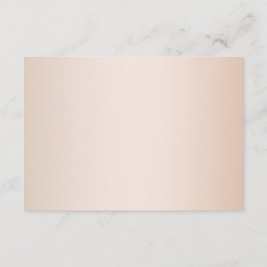 Peach Blush Cream Bruiloft RSVP Informatiekaartje (Achterkant)