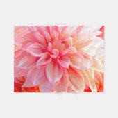 Peach Blush Dahlia Blossom Fleece Deken (Voorkant (Horizontaal))