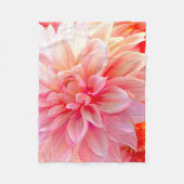 Peach Blush Dahlia Blossom Fleece Deken (Voorkant)