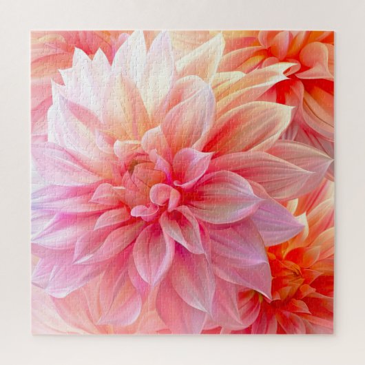 Peach Blush Dahlia Blossom Legpuzzel (Verticaal)