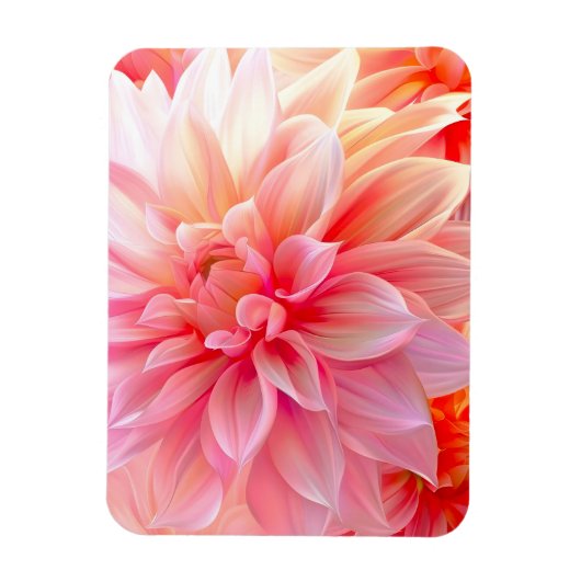 Peach Blush Dahlia Blossom Magneet (Verticaal)