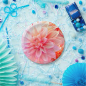 Peach Blush Dahlia Blossom Papieren Bordje (Feest)