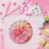 Peach Blush Dahlia Blossom Papieren Bordje (Feest)