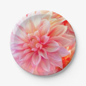 Peach Blush Dahlia Blossom Papieren Bordje (Voorkant)